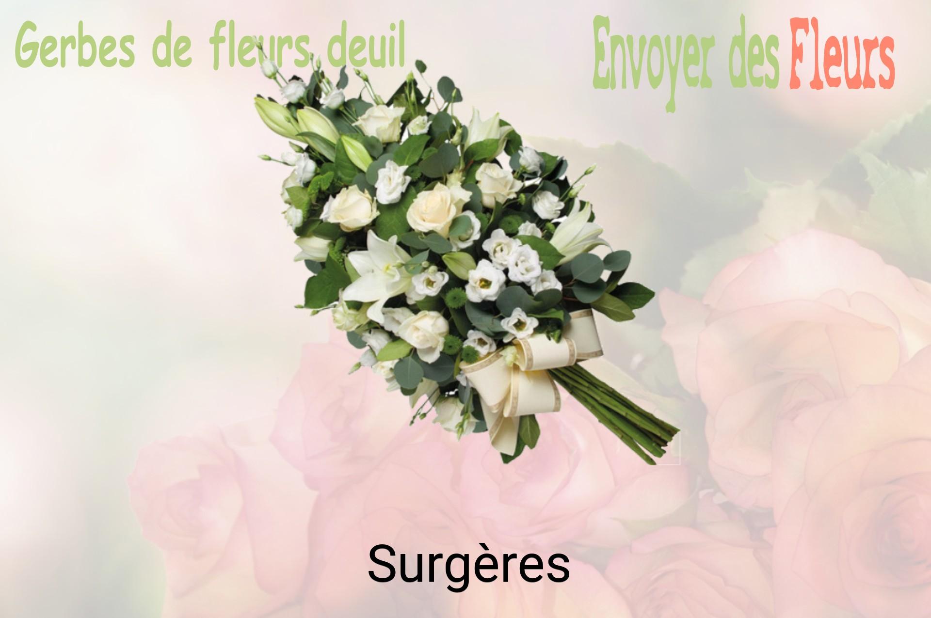 Gerbe de fleurs de deuil livrée à Surgères